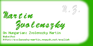 martin zvolenszky business card